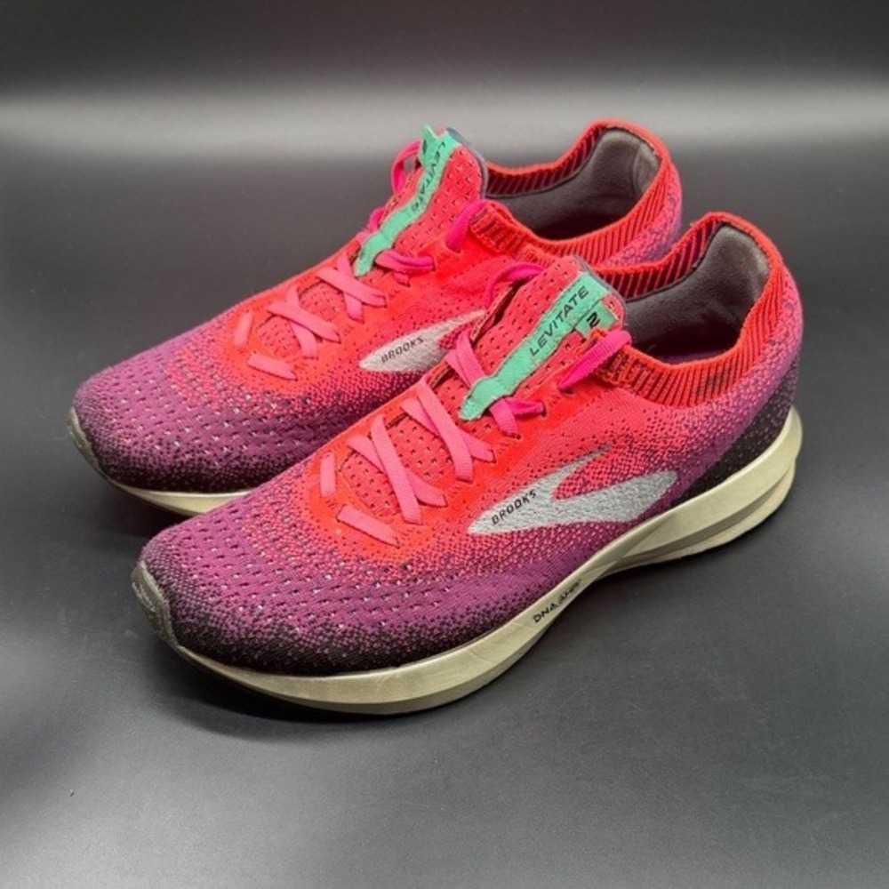 Brooks Levitate 2 Womens Running Shoes Pink Purple Teal 1202791B678 Size 9